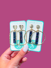 Load image into Gallery viewer, Black Sequin Stick Hoops
