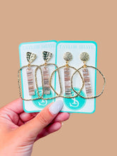 Load image into Gallery viewer, Rose Shimmer Stick Hoops
