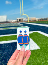 Load image into Gallery viewer, Blue and Orange Acrylic Footballs
