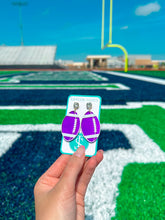 Load image into Gallery viewer, Purple/White Acrylic Footballs
