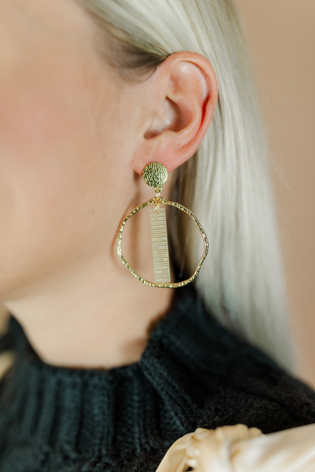 Striped Gold Stick Hoops