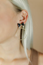 Load image into Gallery viewer, Black Bethany Bow Hoops
