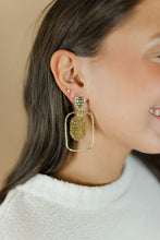 Load image into Gallery viewer, Gold Glitter Oval Hoops
