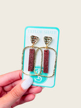 Load image into Gallery viewer, Copper Glitter Stick Hoops
