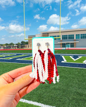 Load image into Gallery viewer, Red/White Sequin Tassels
