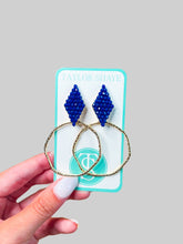 Load image into Gallery viewer, Navy Callie Hoops
