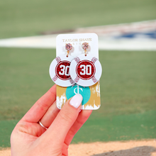 Load image into Gallery viewer, Red Glitter Custom Number Baseballs
