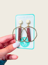 Load image into Gallery viewer, Copper Glitter Stick Hoops
