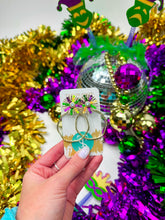 Load image into Gallery viewer, Mardi Gras Sequin Sunburst Hoops
