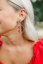 Load image into Gallery viewer, Red/Silver Flake Stick Hoops
