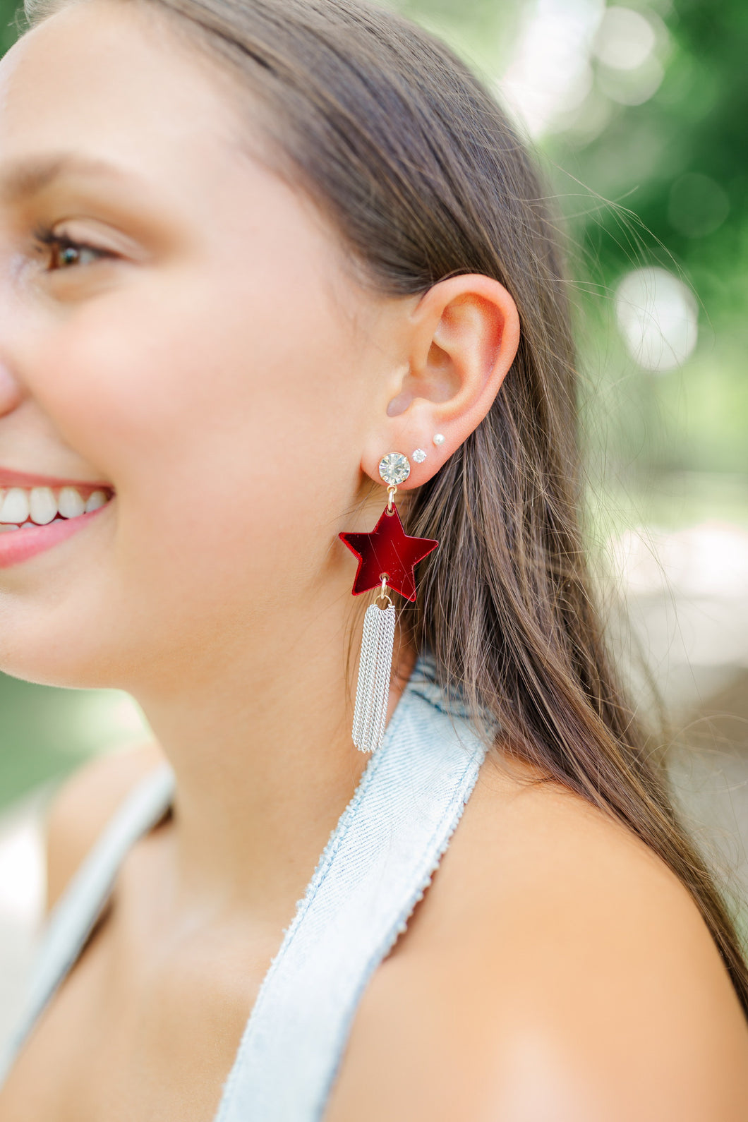 Maroon Star Chain Tassels