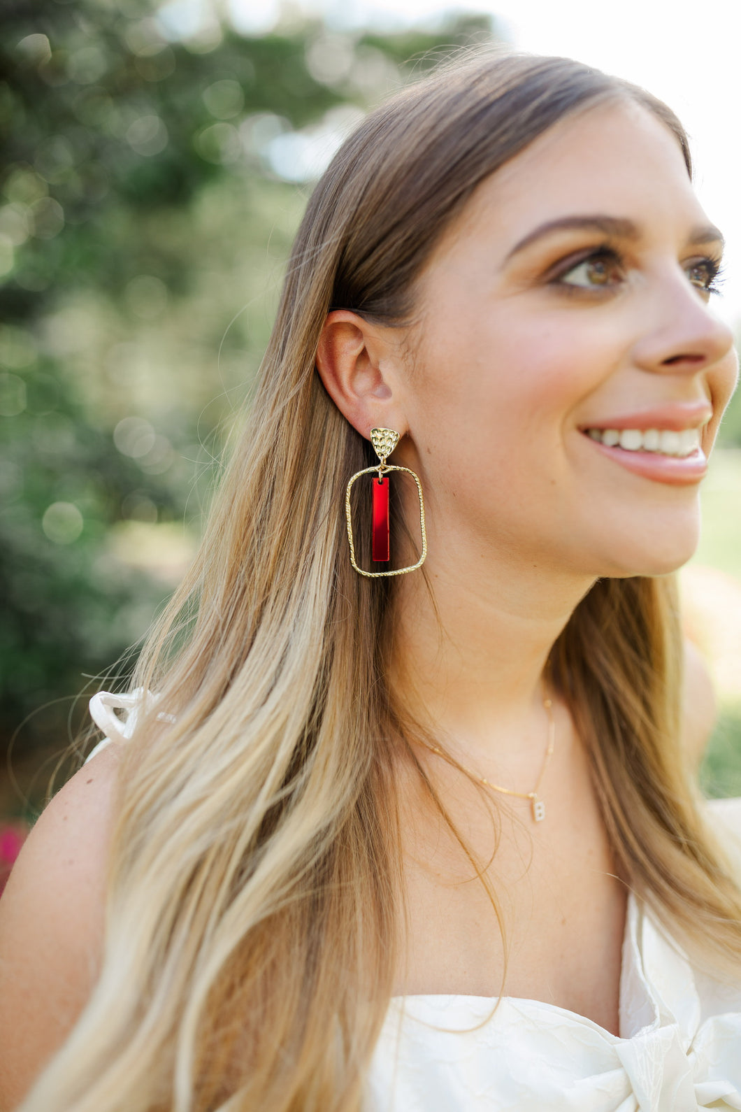 Maroon Mirror Stick Hoops