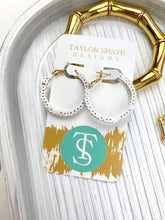 Load image into Gallery viewer, Sequin Hinge Hoops
