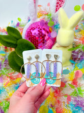 Load image into Gallery viewer, Lavender Glitz Stick Hoops
