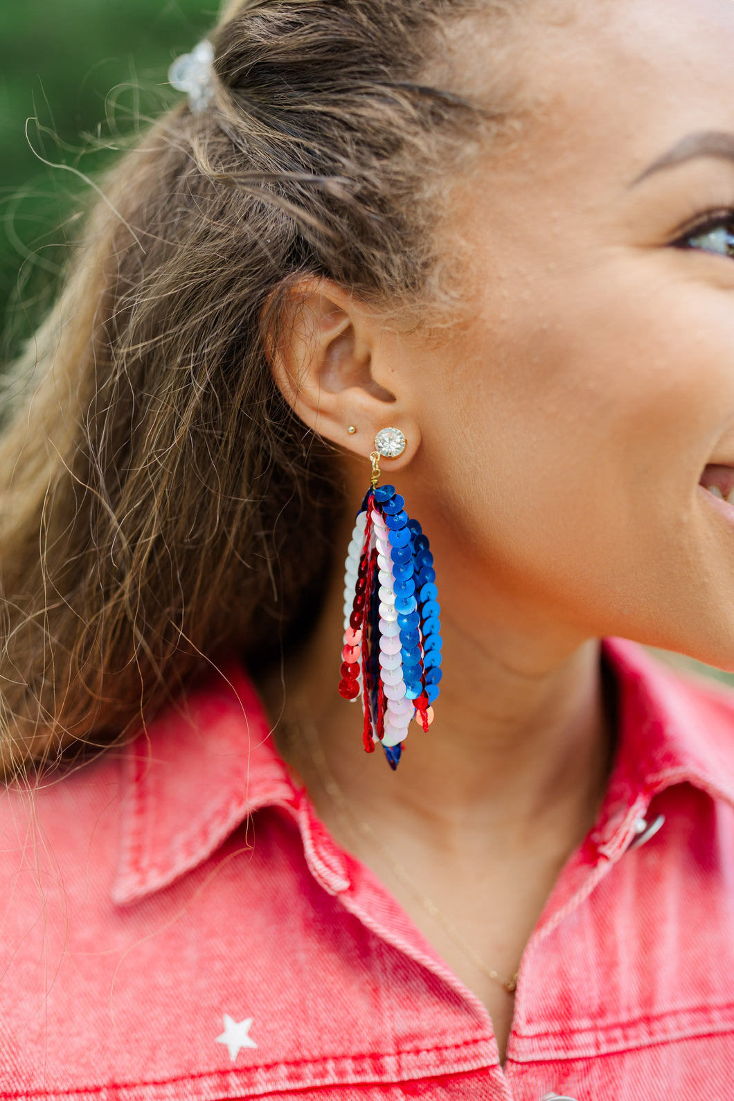 Red/Blue Sequin Tassels