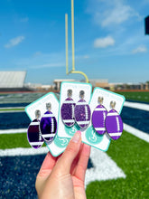 Load image into Gallery viewer, Purple/White Acrylic Footballs
