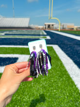 Load image into Gallery viewer, Purple/Black Sequin Tassels
