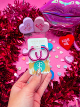 Load image into Gallery viewer, Valentine&#39;s Metallic  Hoops
