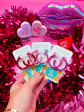 Load image into Gallery viewer, Valentine&#39;s Metallic  Hoops
