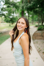 Load image into Gallery viewer, Navy/Orange Sequin Tassels
