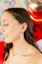 Load image into Gallery viewer, Valentine Glitter Hinge Hoops
