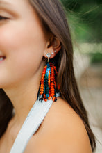 Load image into Gallery viewer, Navy/Orange Sequin Tassels
