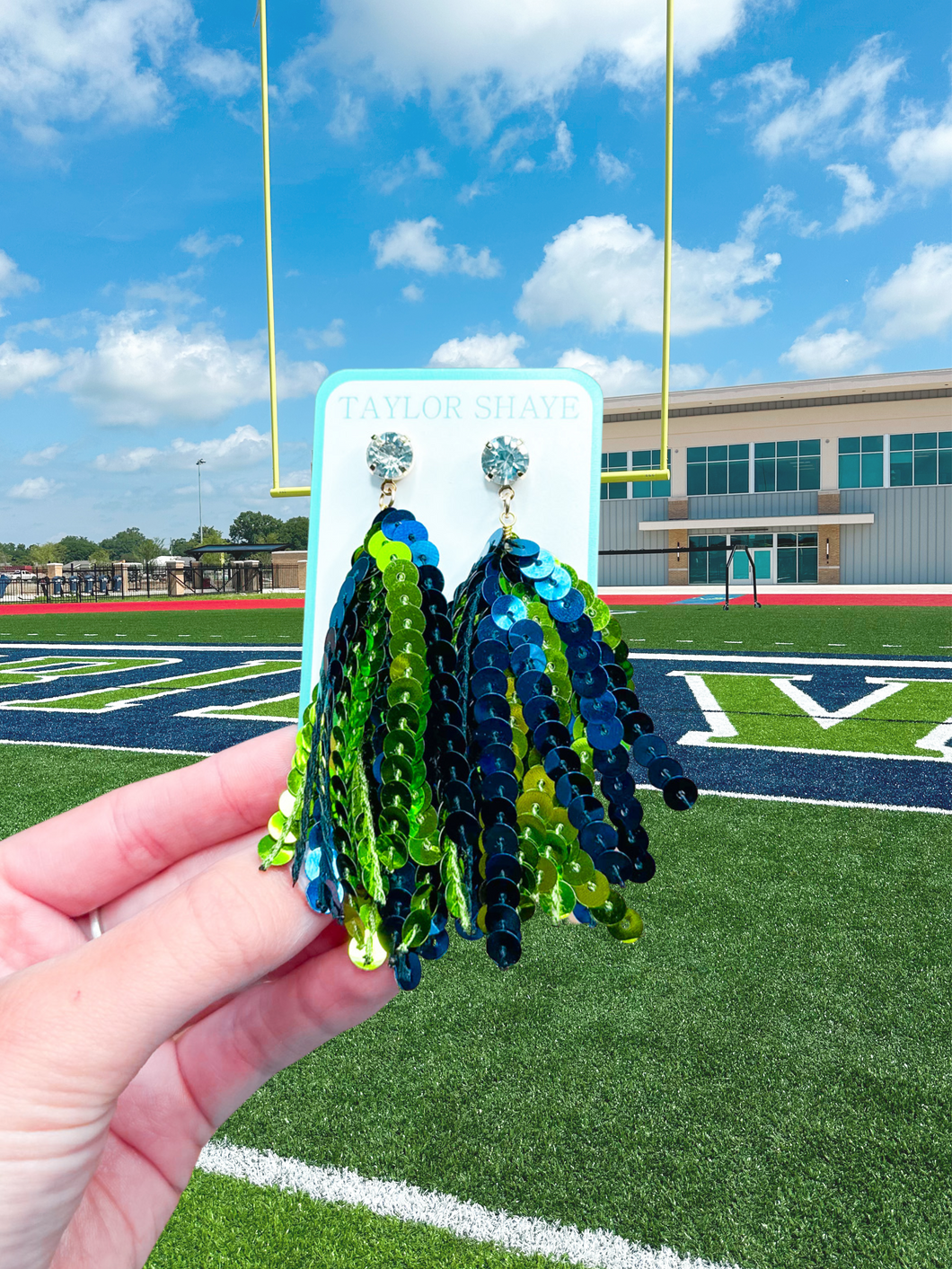 Navy/Green Sequin Tassels (PRE-ORDER)