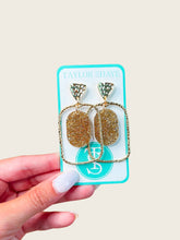 Load image into Gallery viewer, Gold Glitter Oval Hoops
