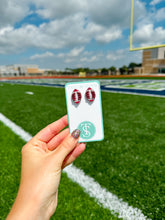 Load image into Gallery viewer, Beaded Maroon Footballs Stud
