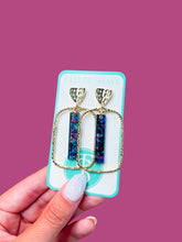 Load image into Gallery viewer, Black Sequin Stick Hoops
