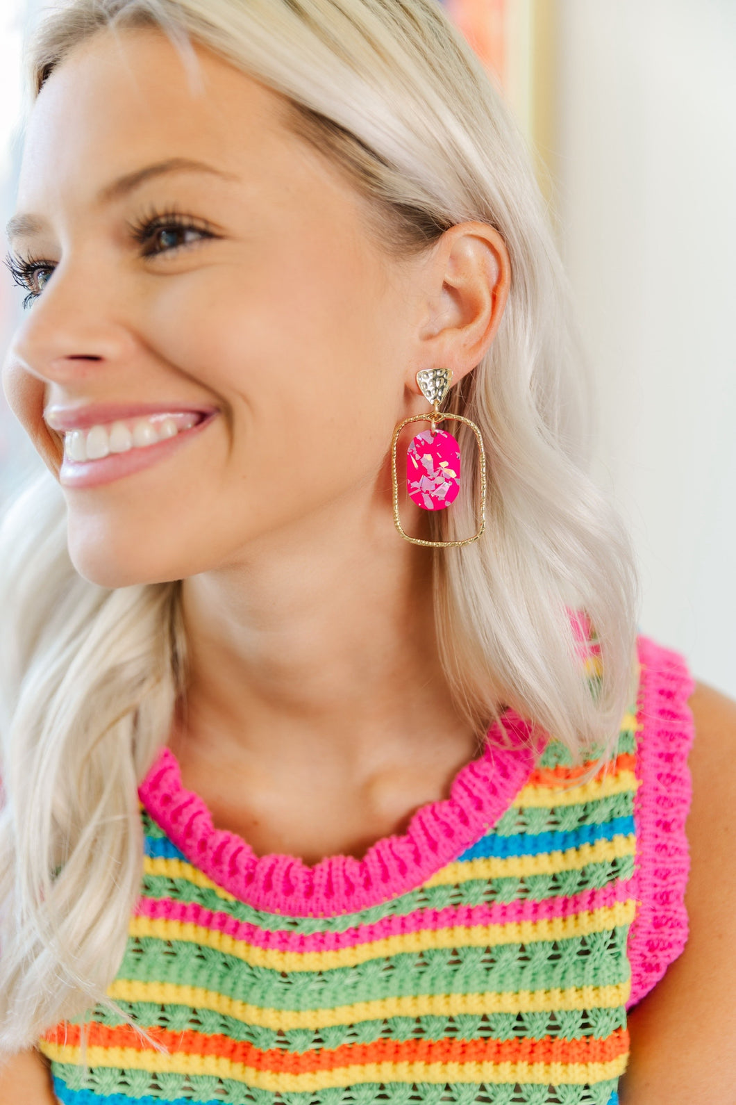 Cotton Candy Oval Hoops