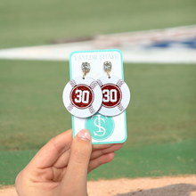 Load image into Gallery viewer, Red Glitter Custom Number Baseballs
