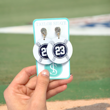 Load image into Gallery viewer, Navy Glitter Custom Number Baseballs
