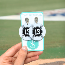 Load image into Gallery viewer, Black Glitter Custom Number Baseballs
