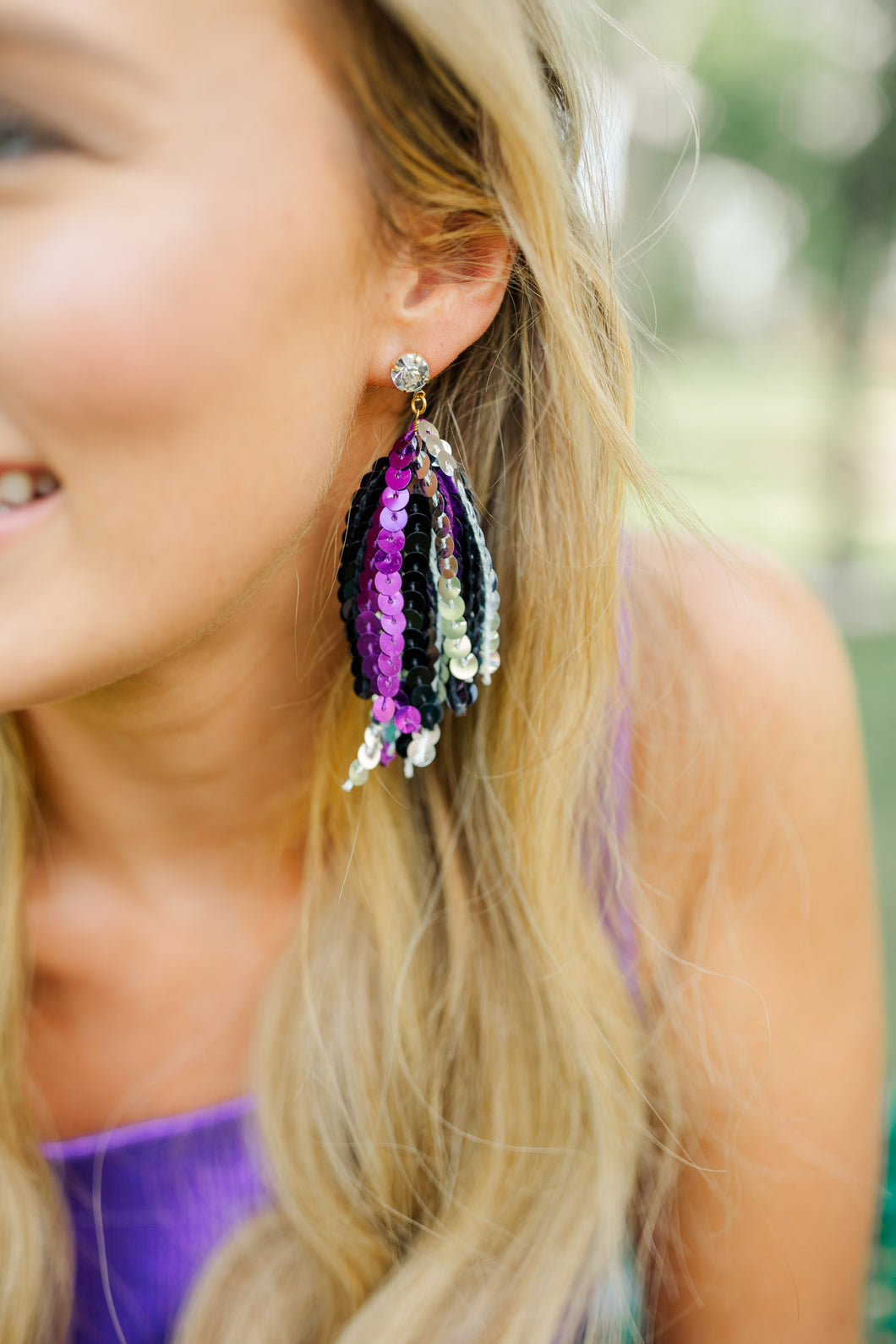 Purple/Black Sequin Tassels