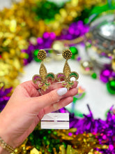 Load image into Gallery viewer, Beaded Mardi Gras Fleur-de-Lis
