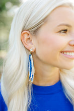 Load image into Gallery viewer, Blue/White Sequin Tassels
