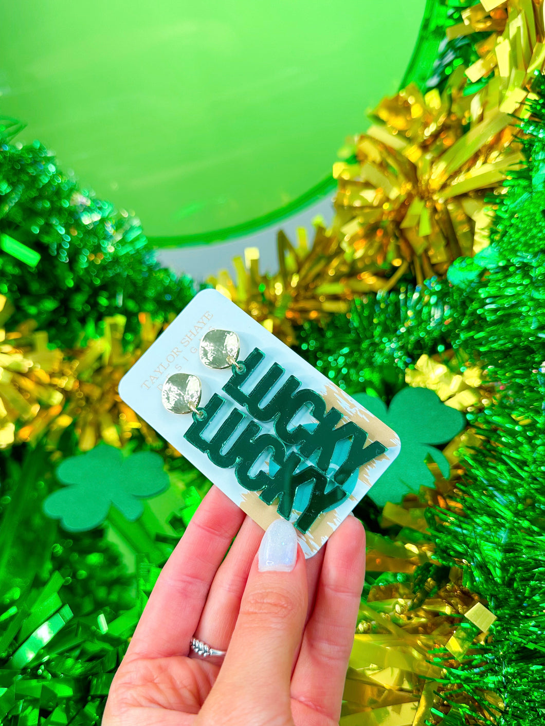 Green Mirror Lucky Acrylic Drops