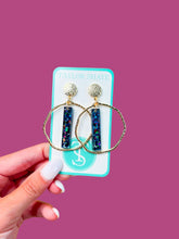 Load image into Gallery viewer, Black Sequin Stick Hoops
