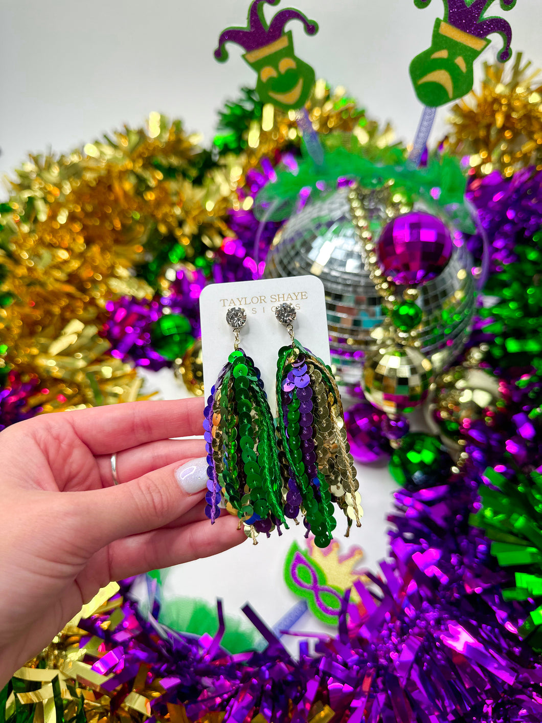 Mardi Gras Sequin Tassels