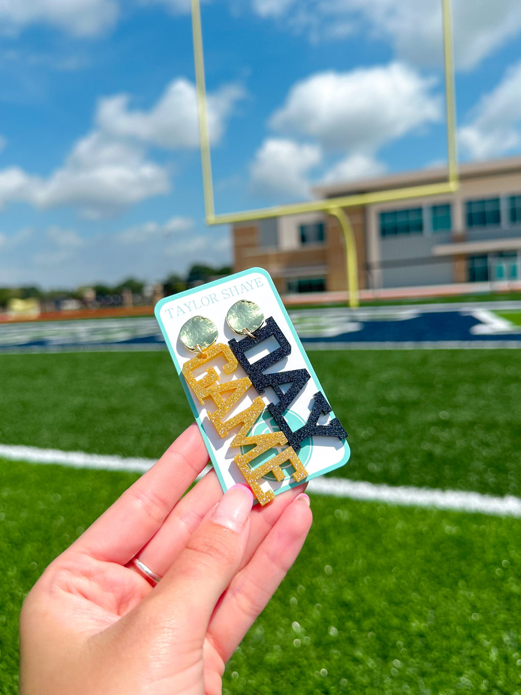 Acrylic Black/Gold Glitter Gameday Drops