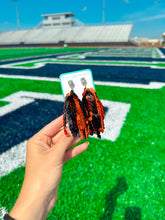 Load image into Gallery viewer, Orange/Black Sequin Tassels
