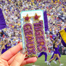 Load image into Gallery viewer, LSU Geaux Tigers Beaded Drops
