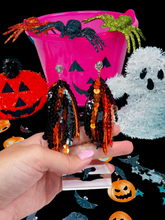 Load image into Gallery viewer, Orange/Black Sequin Tassels (PRE-ORDER)
