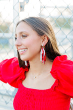 Load image into Gallery viewer, Red/White Sequin Tassels
