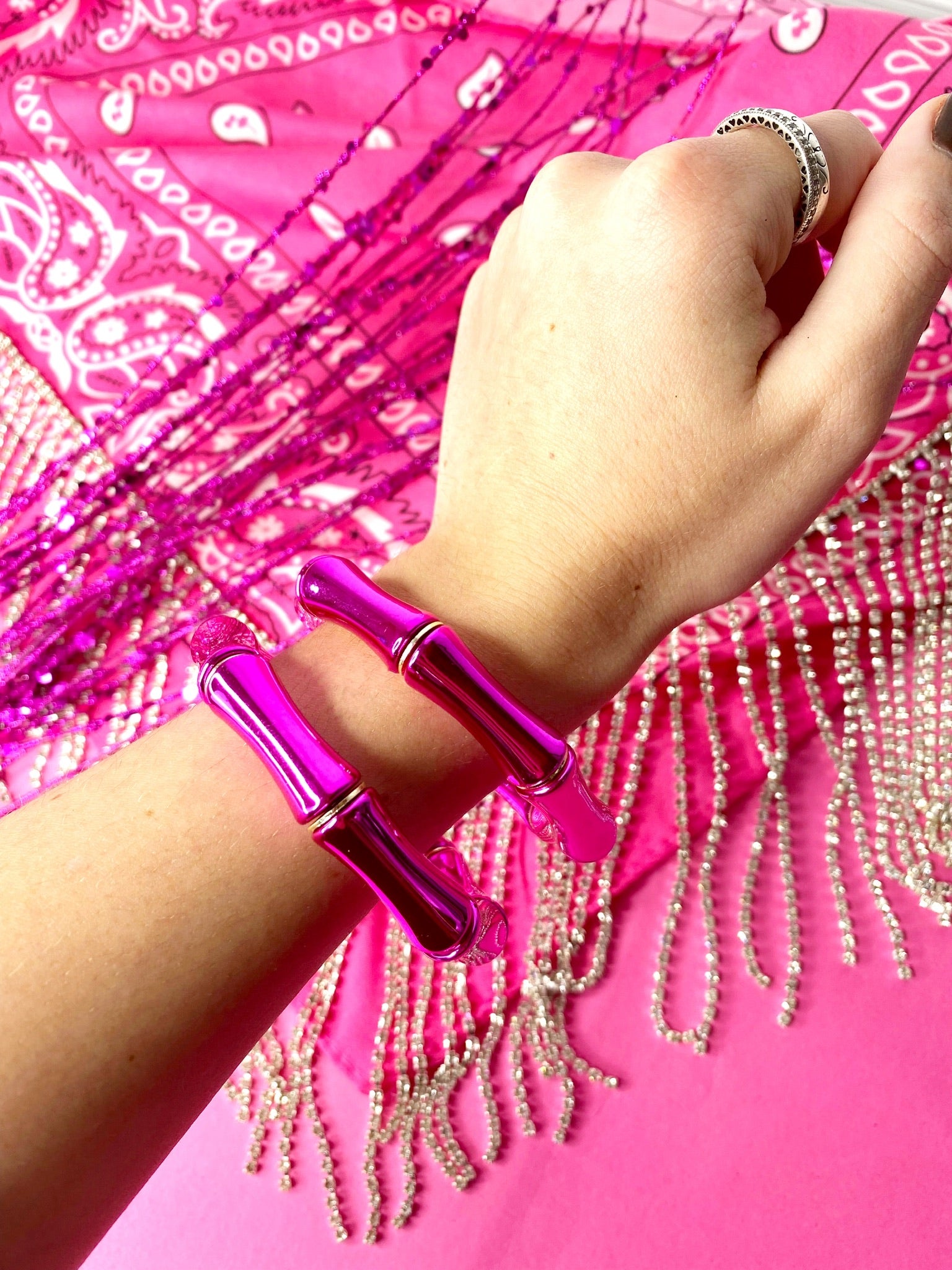 Franny Candy Bracelets Metallic Pink