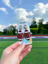 Load image into Gallery viewer, Beaded Maroon Footballs
