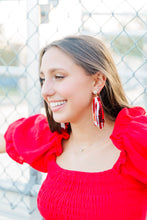 Load image into Gallery viewer, Red/White Sequin Tassels
