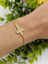 Load image into Gallery viewer, Thin Cross Adjustable Bracelet
