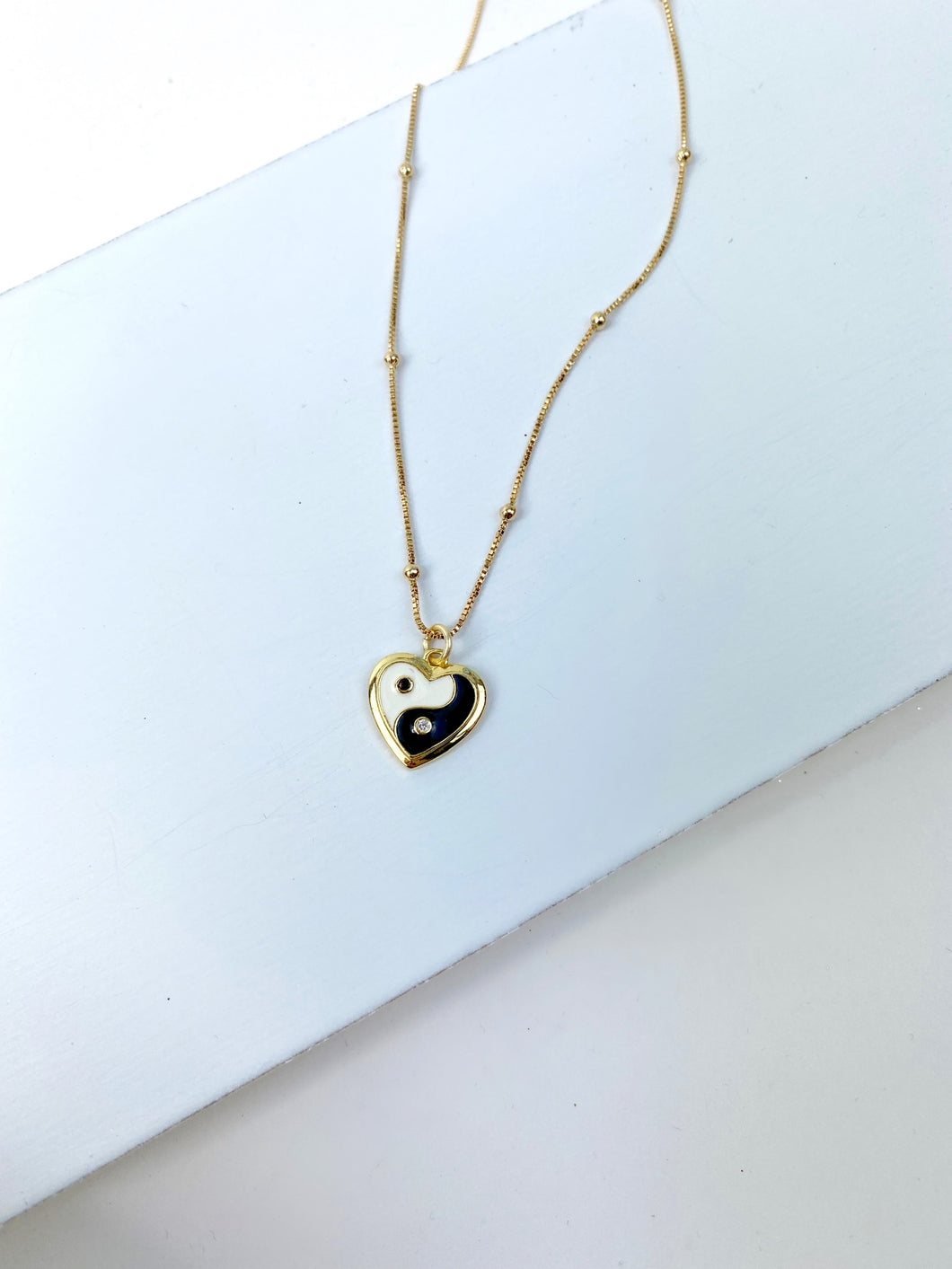 Yin and Yang Heart Necklace